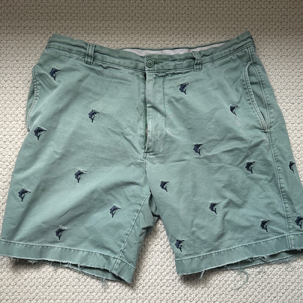 J. Crew Green Embroidered Men Shorts